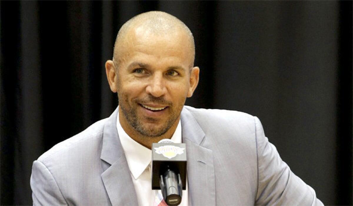New Jersey Net Jason Kidd looks for a someone to pass to against