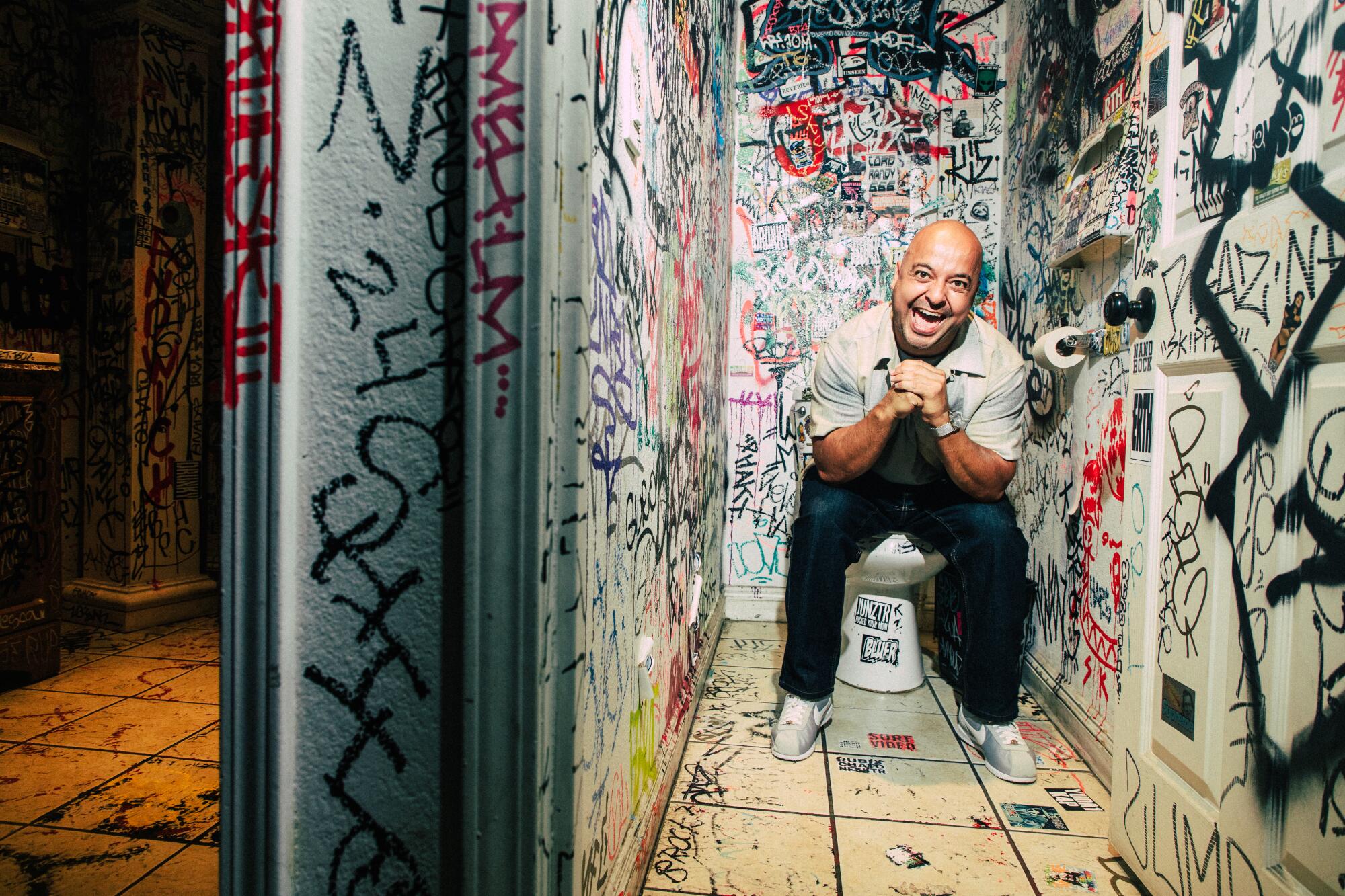 Comedian Frankie Quinones at Super Chief Art Gallery in Los Angeles