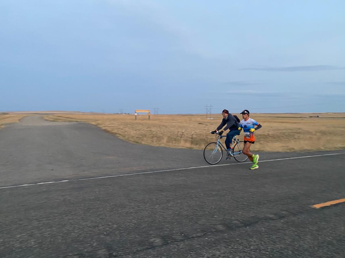 Patrick Hutton completed the Montana Marathon in record time.