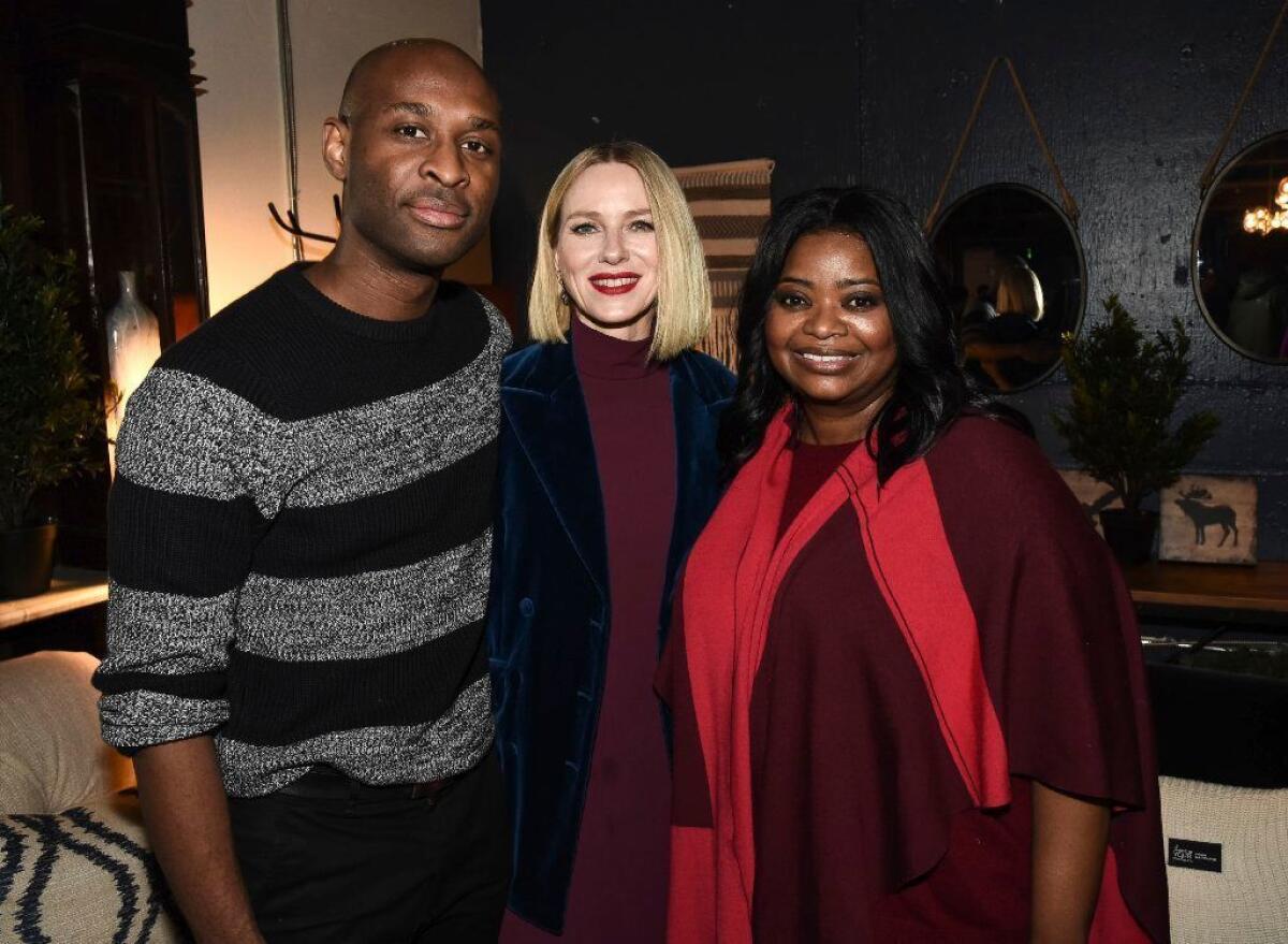 Julius Onah, Naomi Watts and Octavia Spencer at the "Luce" after-party at Chase Sapphire on Main at the Sundance Film Festival in Park City, Utah.