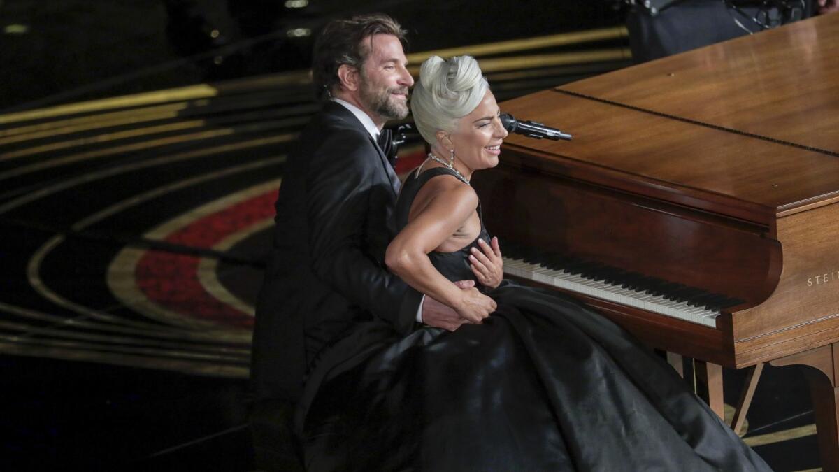 Bradley Cooper and Lady Gaga during the telecast of the 91st Academy Awards on Sunday.