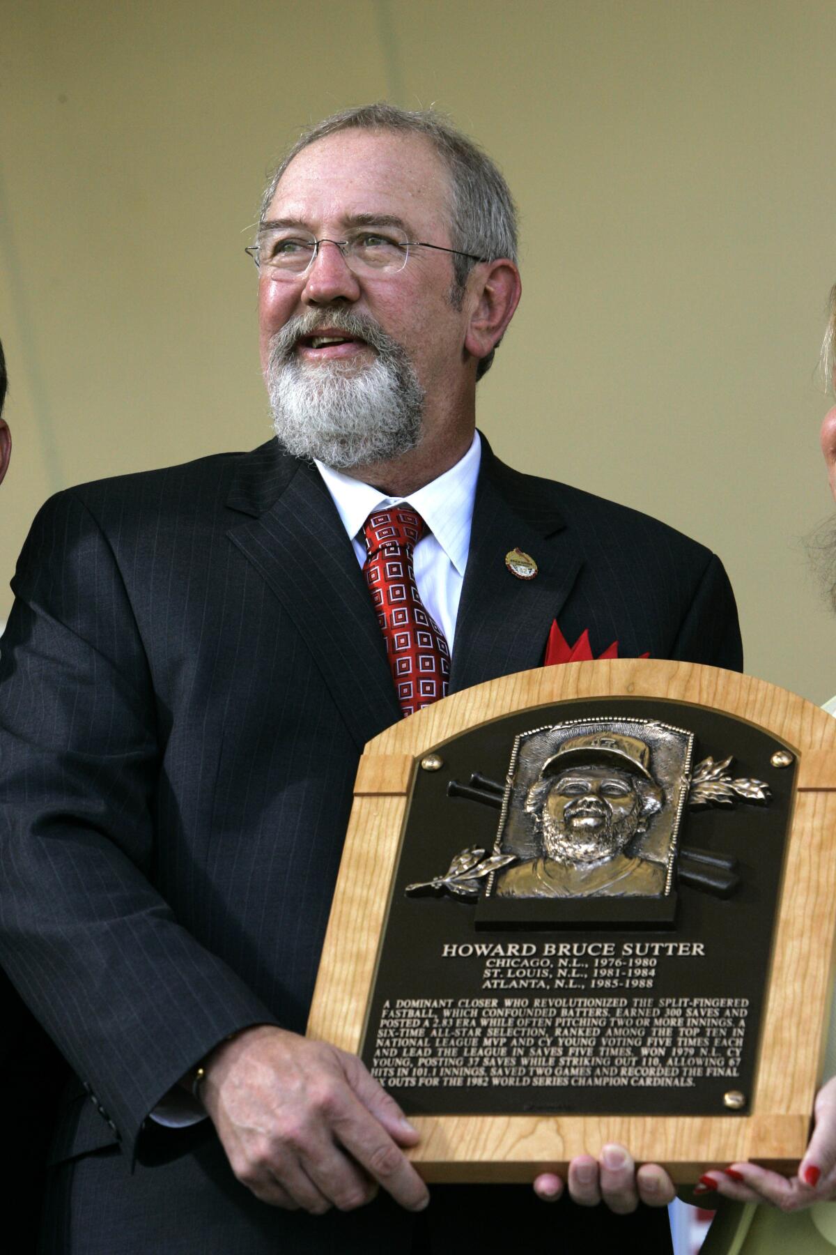 Bruce Sutter at his Hall of Fame induction in Cooperstown, N.Y., in 2006.