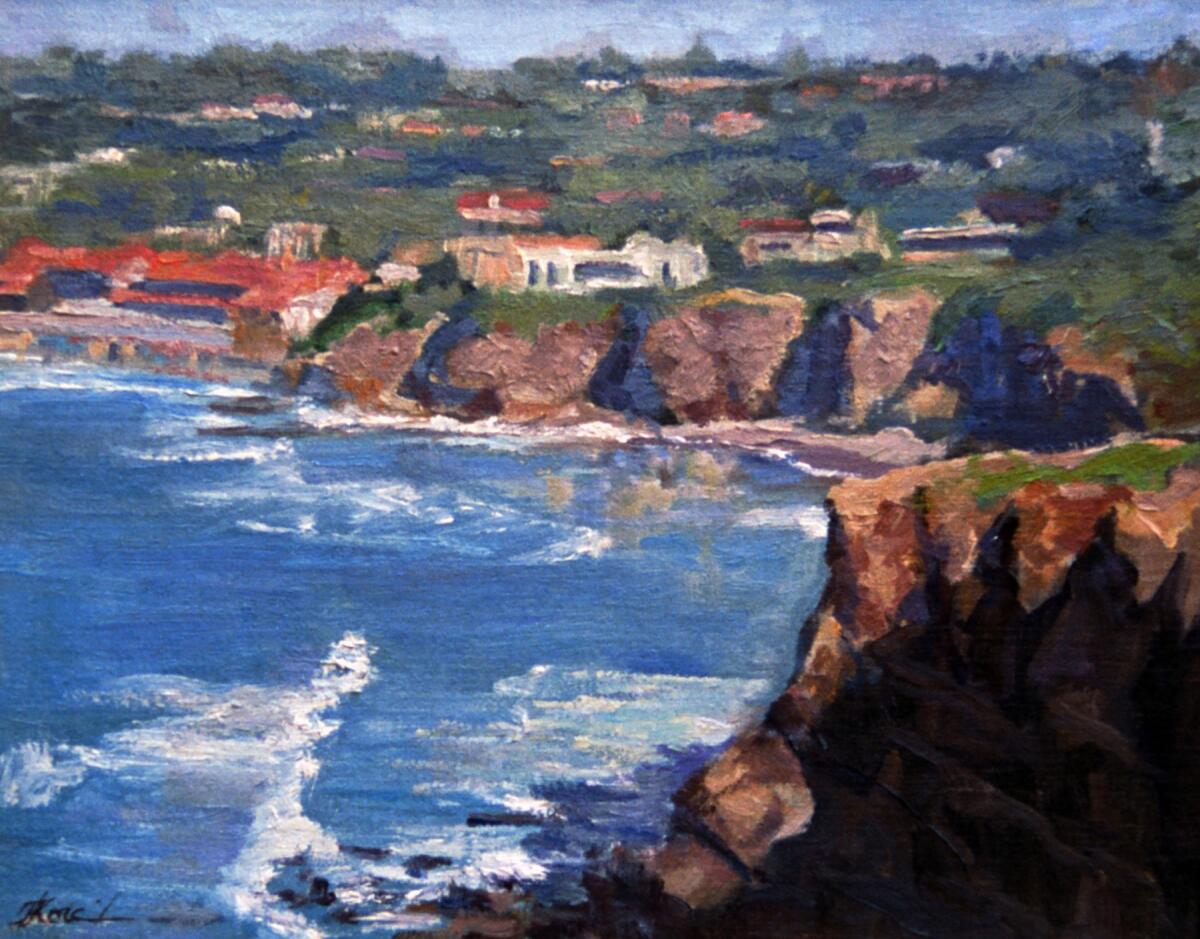 The painting Patrick Korch sold, depicting La Jolla.