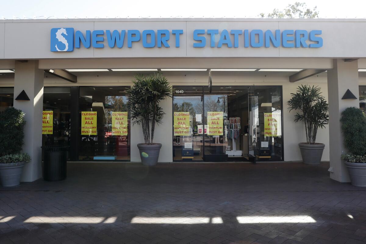 Newport Stationers is ending its 55-year run in Newport Beach at the end of this month.