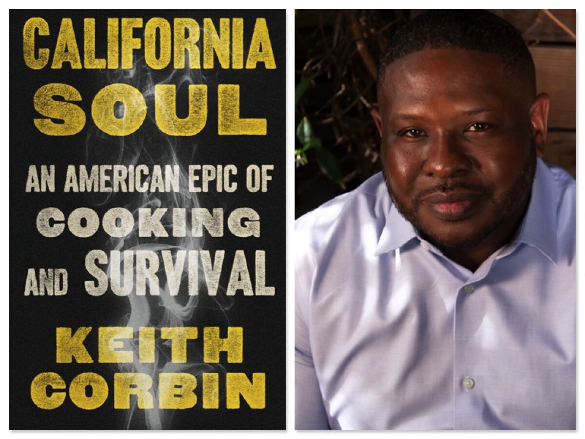 Book cover for "California Soul" and chef Keith Corbin