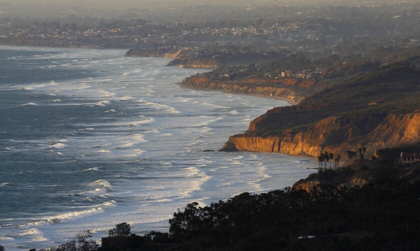 Waves pound the La Jolla coast 