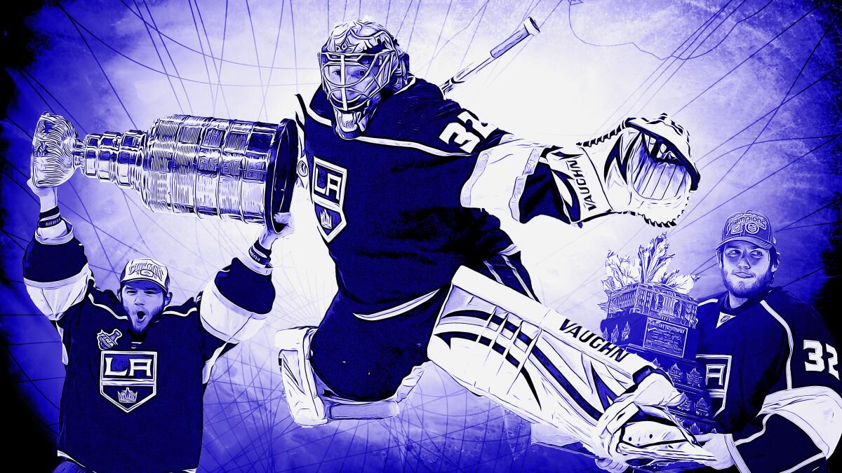 Jonathan Quick won two Stanley Cup championships with the Kings, who traded him to Columbus on Wednesday.