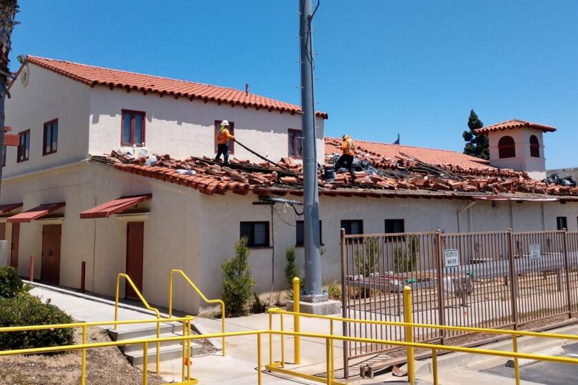 The Chula Vista Fire Station 1 had its roof repaired for leaks in 2019. Measure P funds will cover a new roofing system and other upgrades.