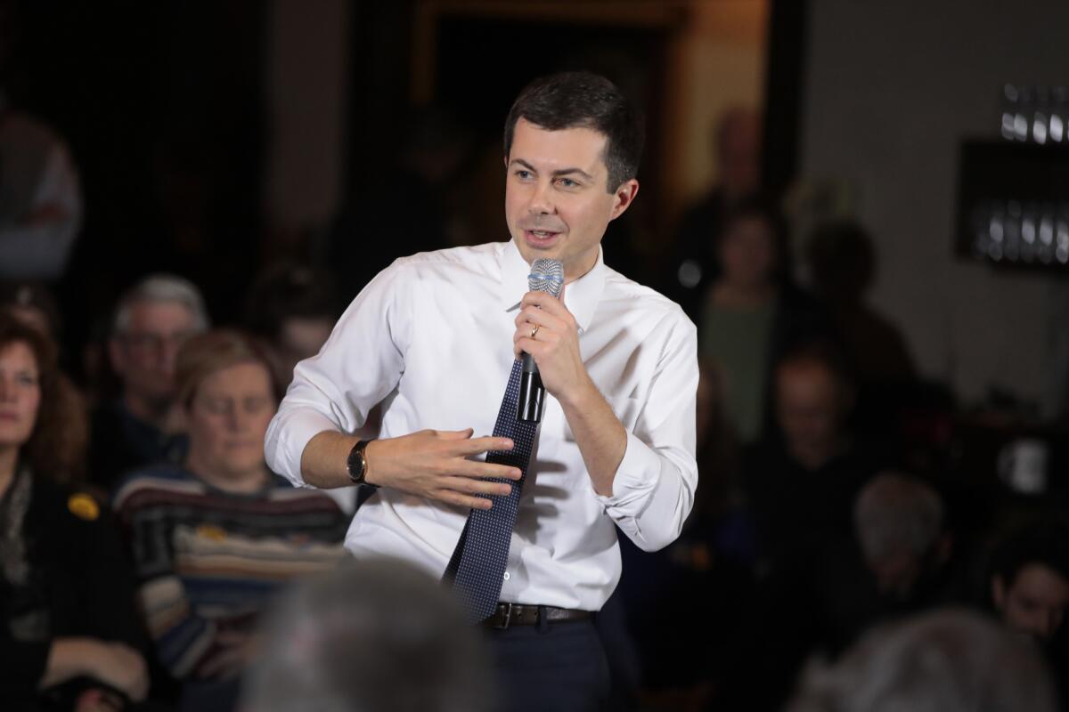 Democratic presidential candidates Pete Buttigieg