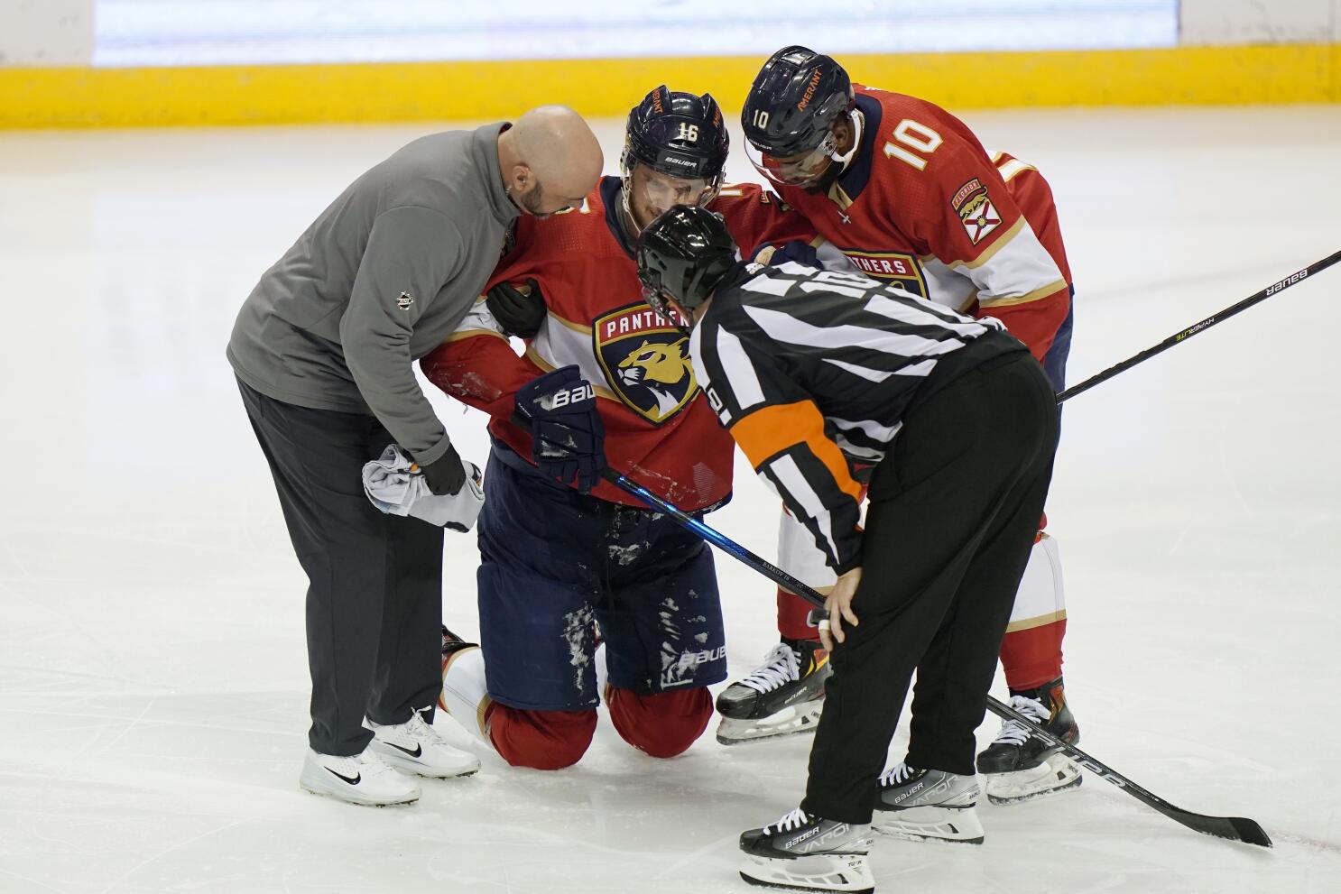 Panthers lose Barkov to injury, but stay unbeaten at home - The San Diego  Union-Tribune