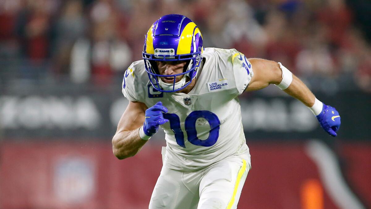 Rams wide receiver Cooper Kupp runs a route against the Arizona Cardinals on Dec. 13.