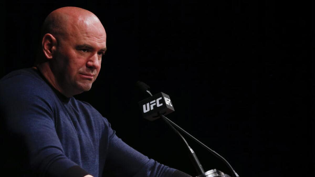 UFC President Dana White speaks at a news conference at Madison Square Garden in April.