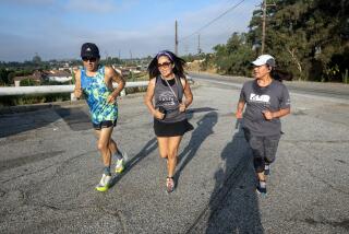 Three women running