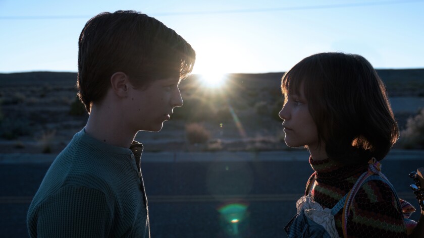 Graham Verchere and singer-songwriter Grace VanderWaal in the movie 'Stargirl'