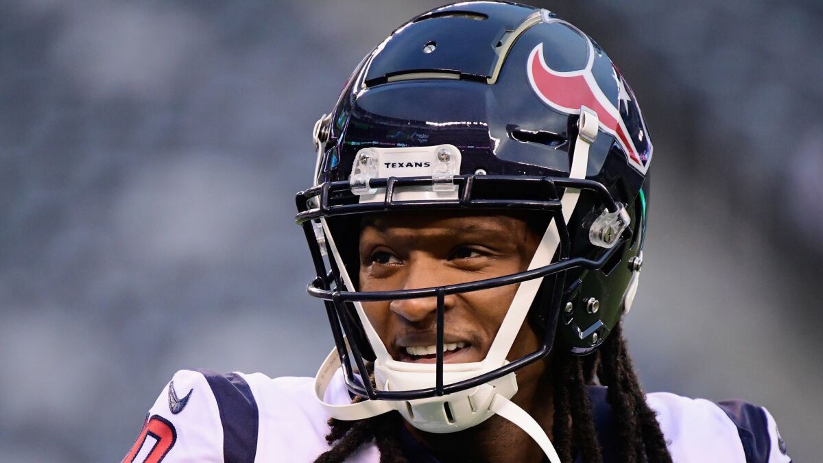 Texans receiver DeAndre Hopkins tweeted Thursday that he's donating his playoff paycheck from this weekend to help cover the costs of Jazmine Barnes’ funeral.