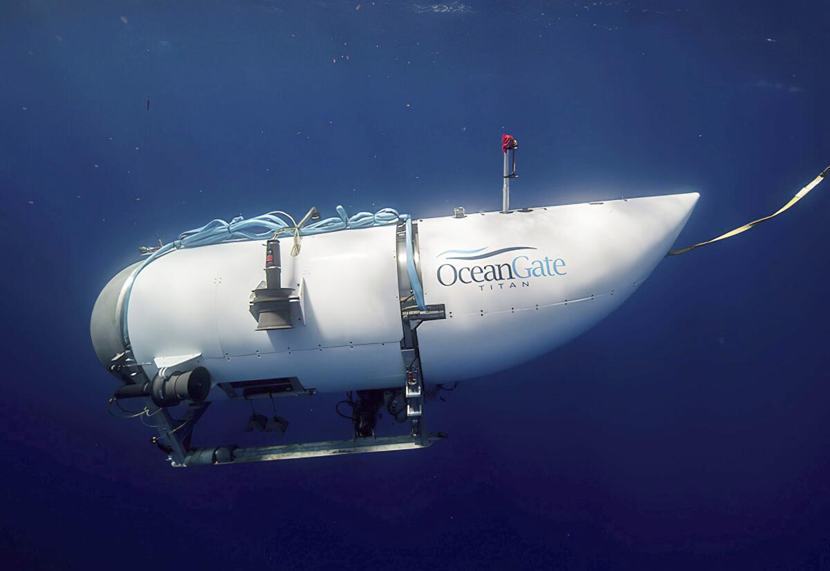 A submersible vessel traverses underwater 