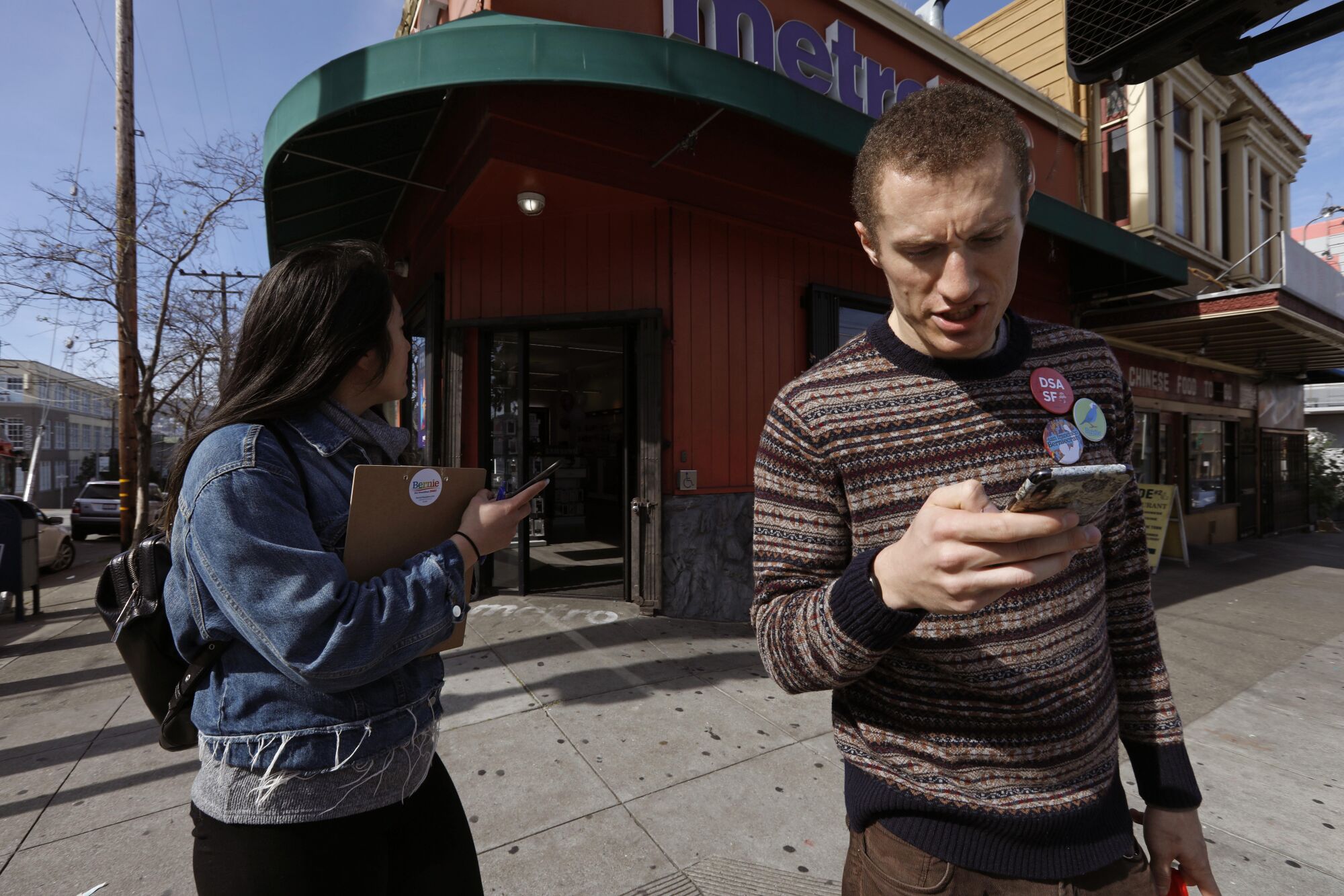 Volunteers canvass for Sen. Bernie Sanders in San Francisco