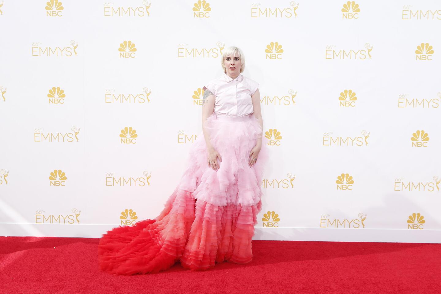 Lena Dunham continued to be the queen of awkward dressing