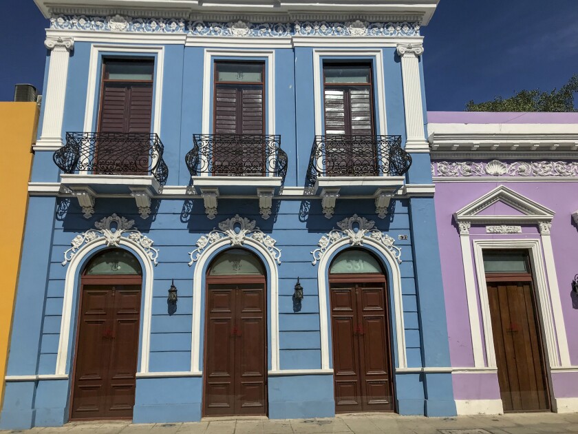 Colorful homes line the streets of Merida's colonial Old Town.