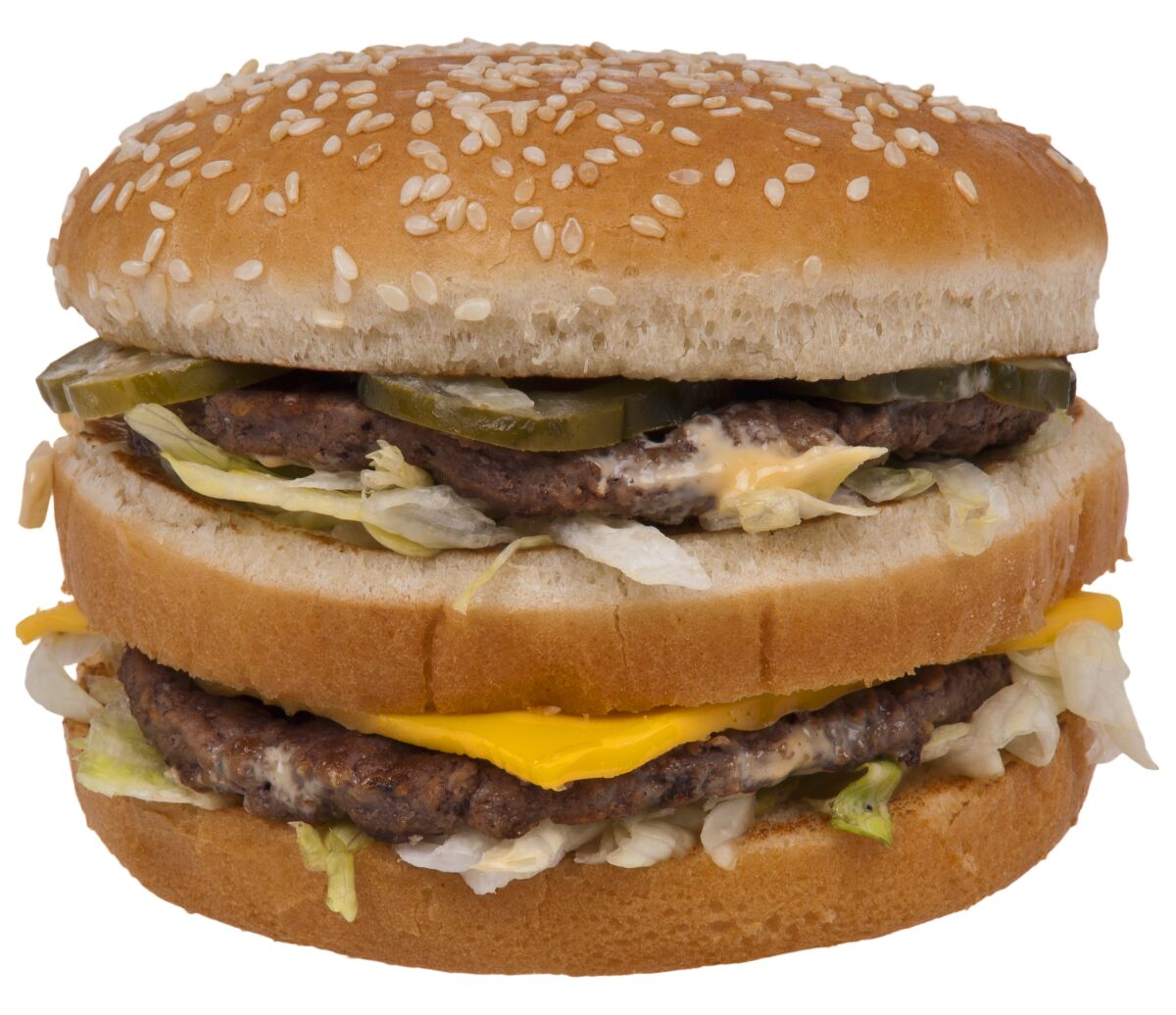 A photo of a McDonald's Big Mac hamburger.
