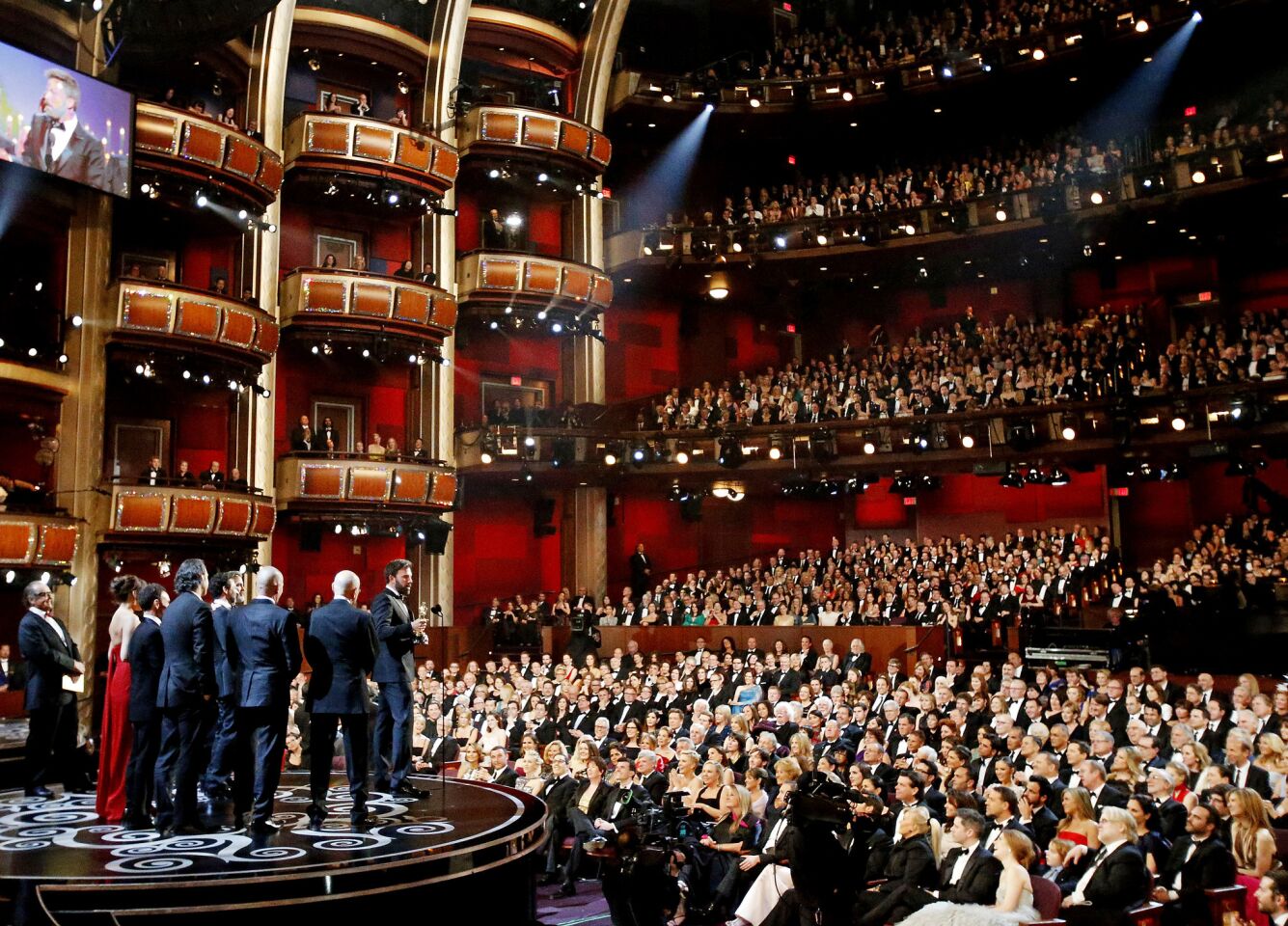 The cast and crew of best picture "Argo" at the 85th Academy Awards.