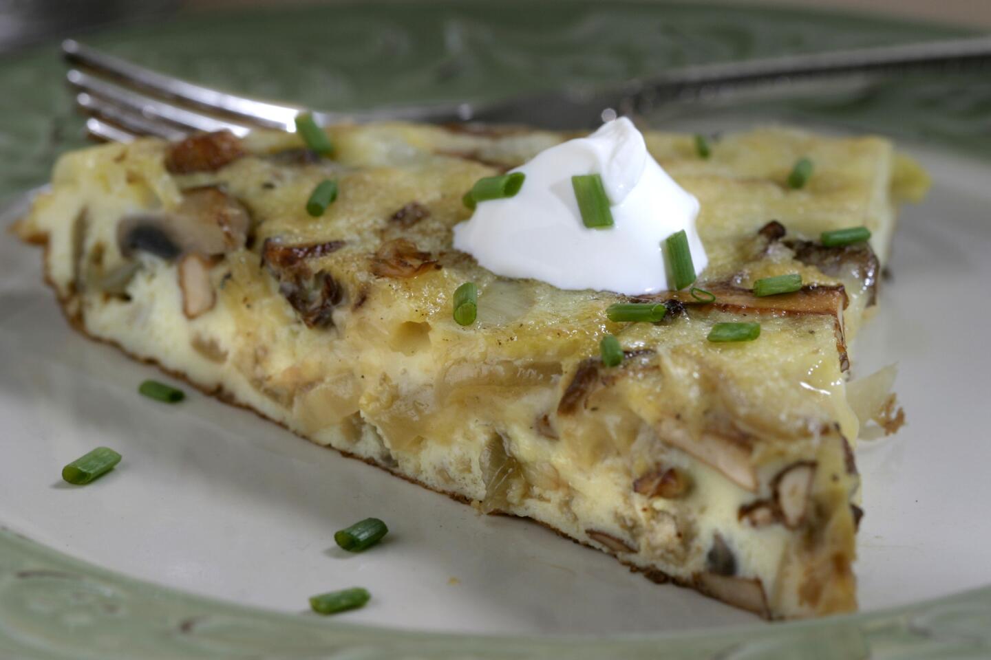 Mushrooms lend rich depth to this frittata.