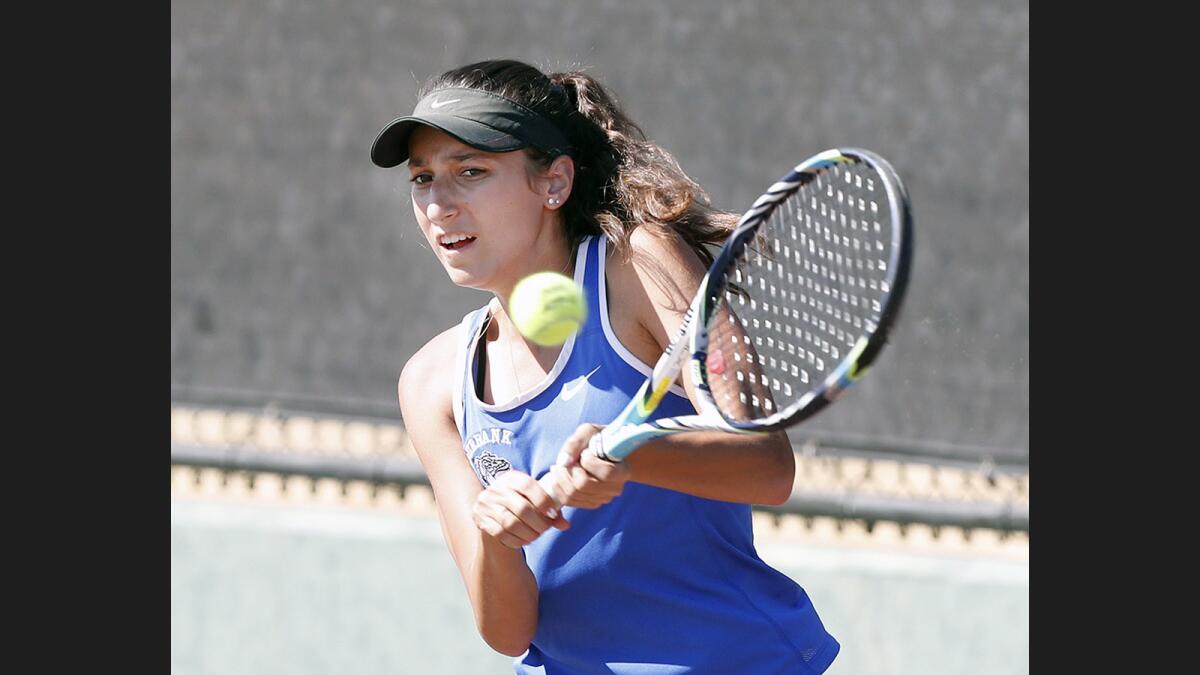 Kristina Kirakosyan is a key returner this season for the Burbank High girls' tennis team.