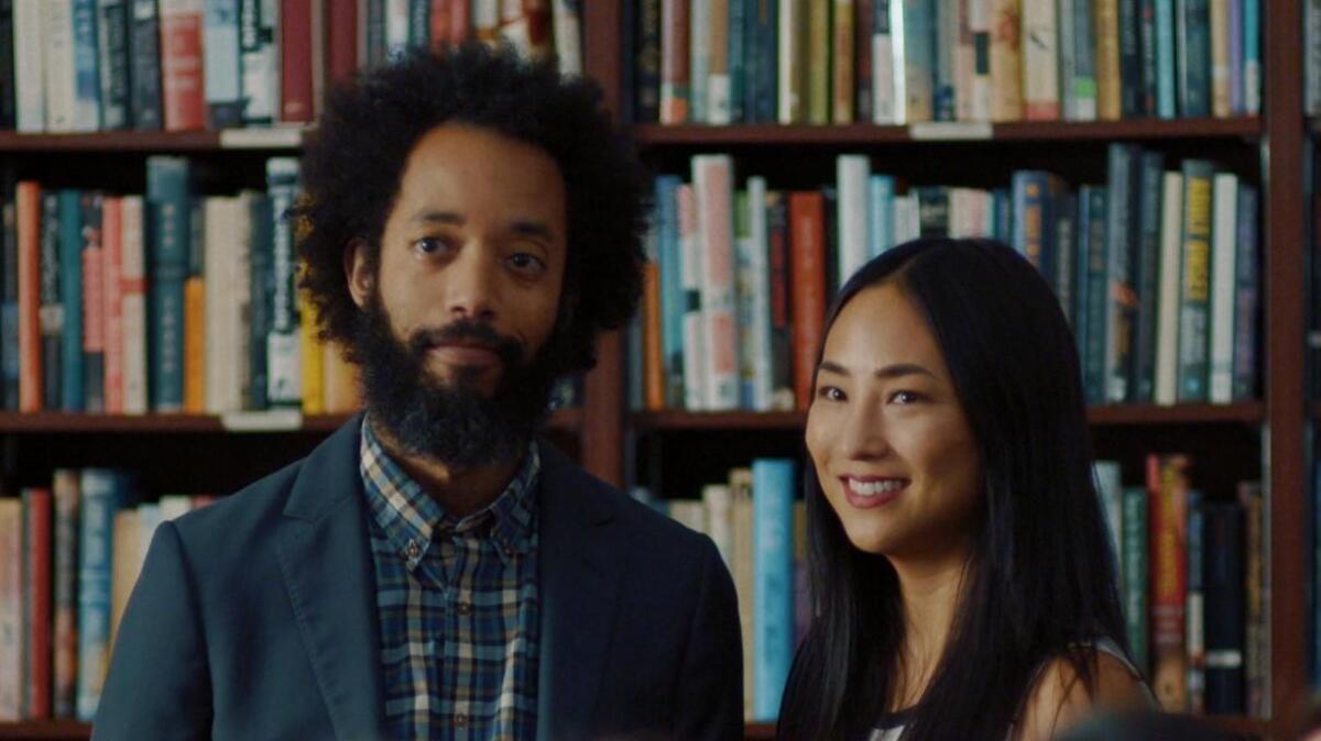 Wyatt Cenac and Greta Lee in Laura Terruso's "Fits and Starts."