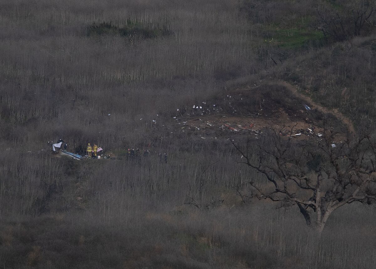 Site of deadly helicopter crash in Calabasas