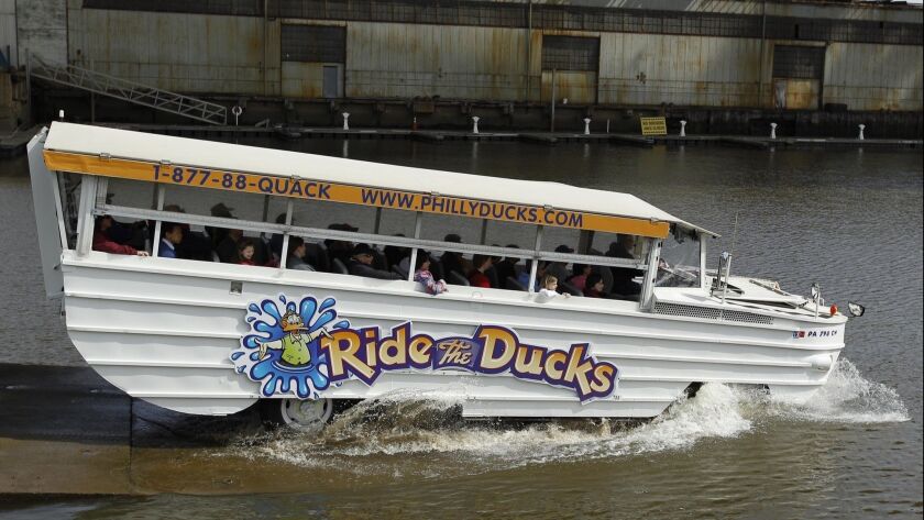 A Ride the Ducks tour splashes into the Delaware River in Philadelphia in 2011. The tour boat operated in Baltimore and the city’s Inner Harbor from 2002 to 2009.