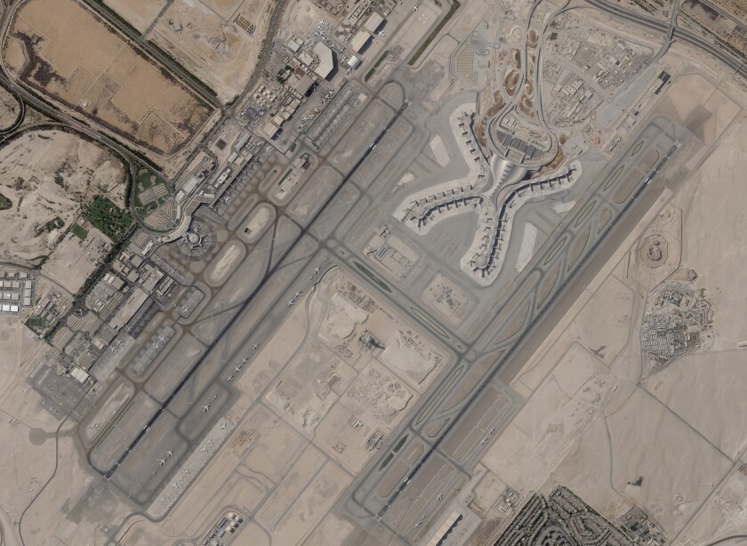 Abu Dhabi International Airport in a satellite photo on Dec. 8, 2021.
