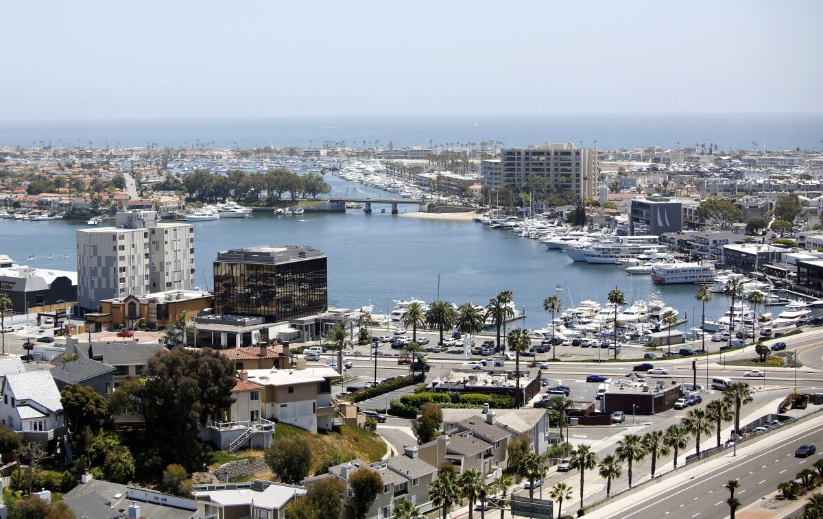 A view of Newport Harbor in Newport Beach.