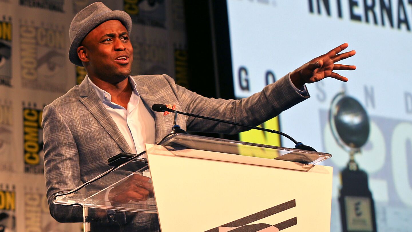 Comedian Wayne Brady speaks Friday at the 29th Annual Will Eisner Comic Industry Awards during Comic-Con 2017.