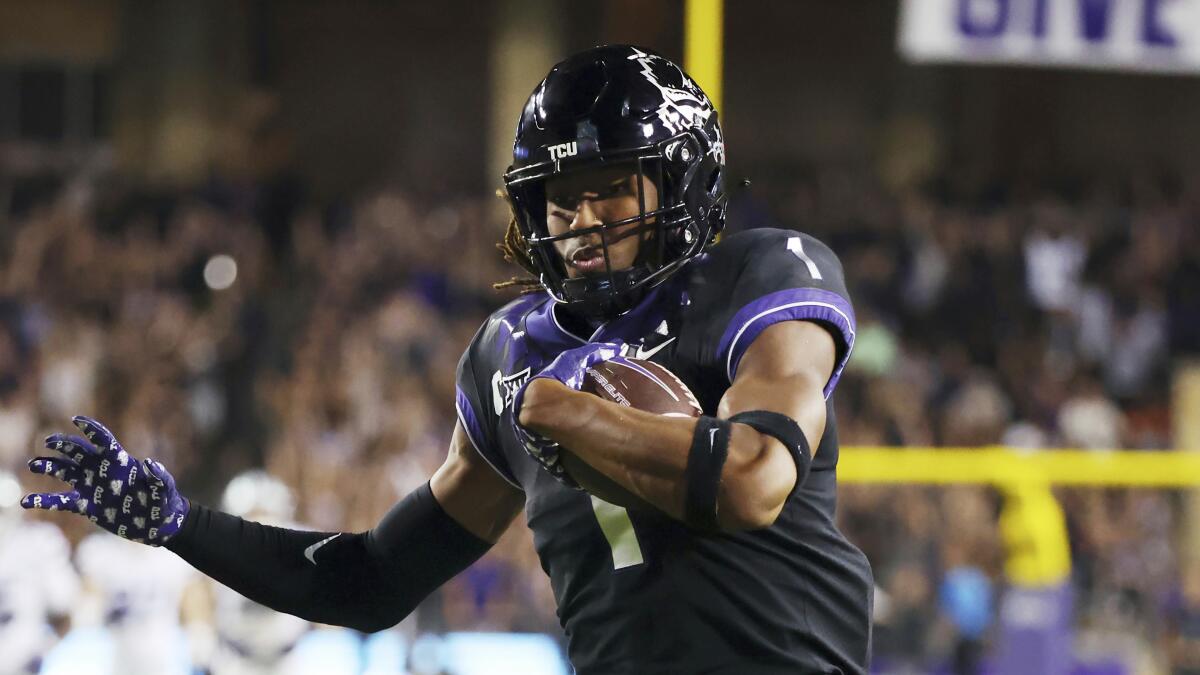 TCU wide receiver Quentin Johnston (1) 