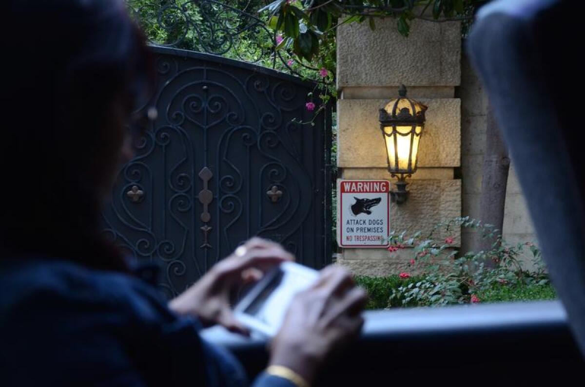 The gate of the home where Michael Jackson died, in Holmby Hills.