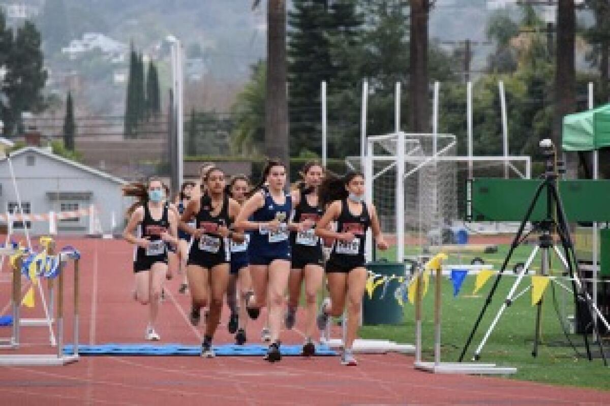 Flintridge Sacred Heart and Notre Dame girls competed in dual meet on Saturday.