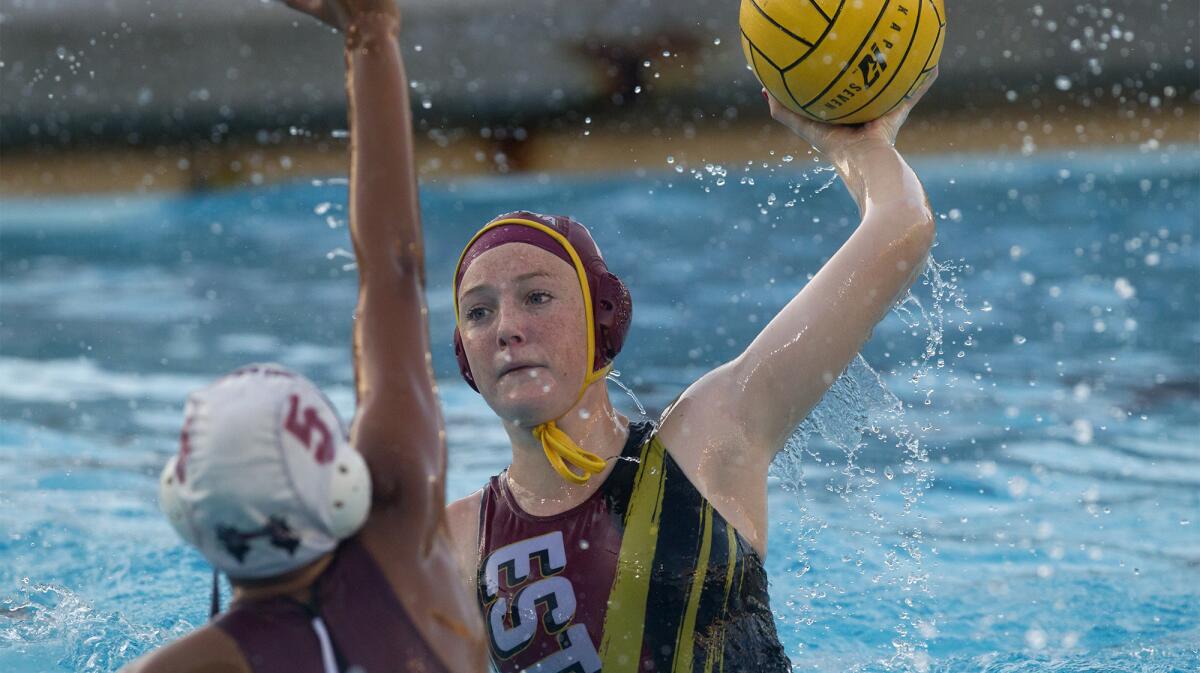 Estancia High senior Annie Mitchell, shown in a game on Feb. 14, 2017, had five goals in Wednesday's loss at Sonora.