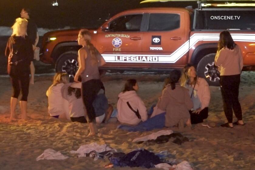 A search was underway along the shore of Huntington Beach on July 28 for a teenager who went swimming and failed to return. First responders received a call at about 9 p.m. Sunday about the missing swimmer and began a search with lifeguard in the water, on land and in the air with a helicopter from the Orange County Sheriff's Department.