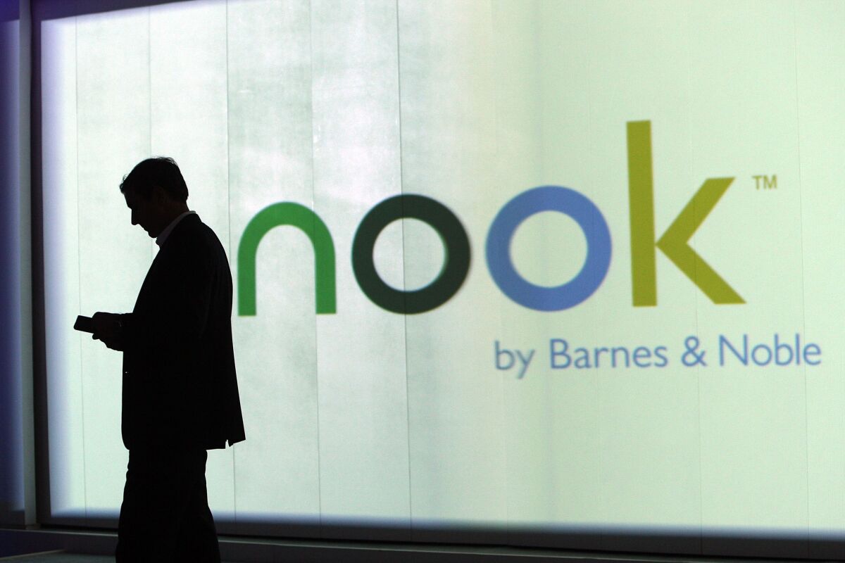 William Lynch, then president of Barnes and Noble.com, presents the Nook at an Oct. 20, 2009, event in New York City.