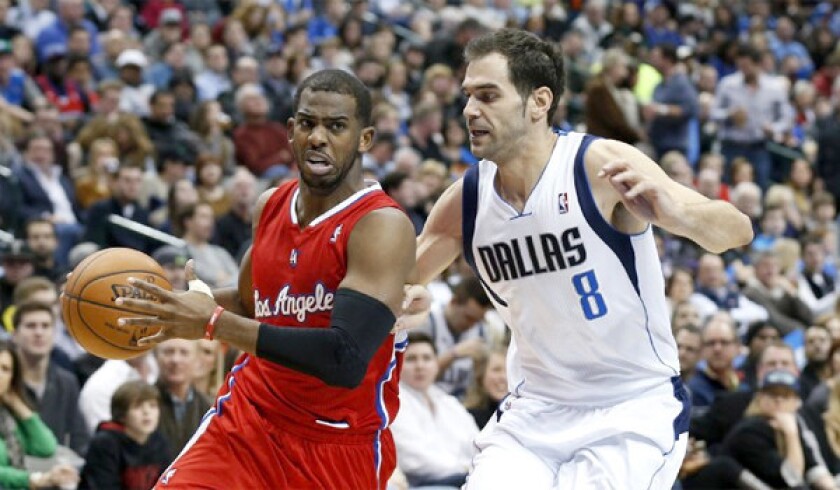 Chris Paul is expected to be out three to five weeks after suffering a separated right shoulder Friday during the third quarter of the Clippers' 119-112 win over the Dallas Mavericks.