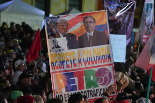 Colombian President Gustavo Petro speaks at a rally