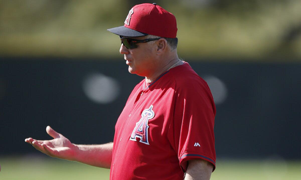 Angels Manager Mike Scioscia didn't have any luck using instant replay to reverse a call during Monday's Cactus League game against the Arizona Diamondbacks.
