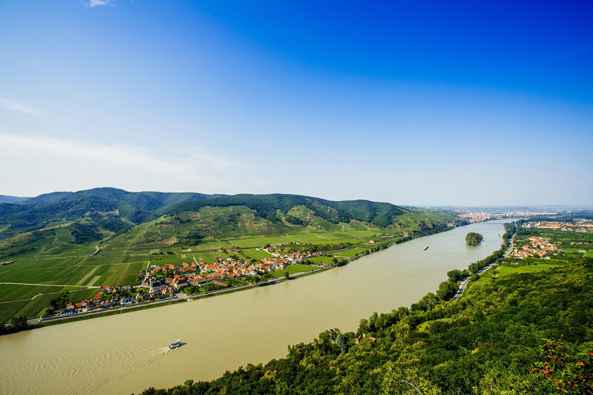 The path of the Danube River goes through lush scenery in the hills of Austria. (Inti St. Clair / Getty Images/Blend Images)