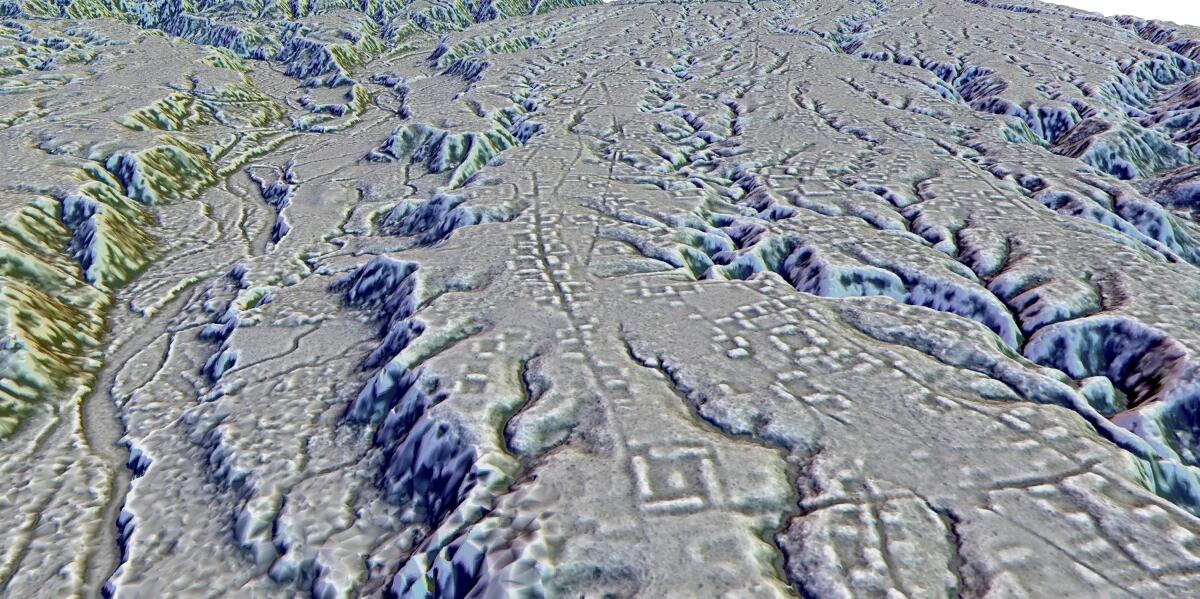 Lidar image of ancient settlements in the Amazon rainforest