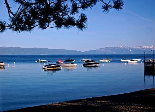 In summer, Lake Tahoe has many shades of blue.