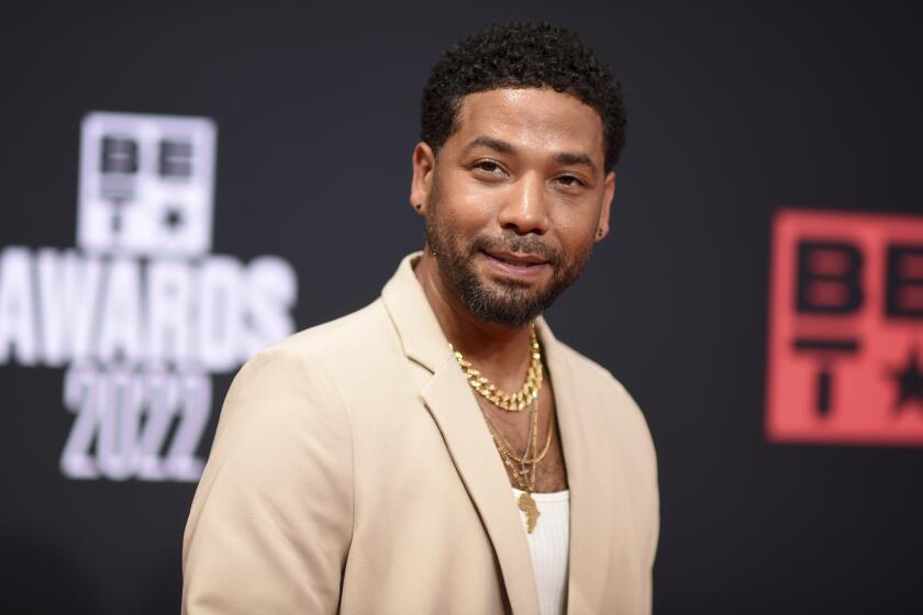 FILE - Jussie Smollett arrives at the BET Awards, June 26, 2022, in Los Angeles. An appeals court on Friday, Dec. 1, 2023, upheld the disorderly conduct convictions of Smollett, who was accused of staging a racist, homophobic attack against himself in 2019 and then lying about it to Chicago police.(Photo by Richard Shotwell/Invision/AP, File)