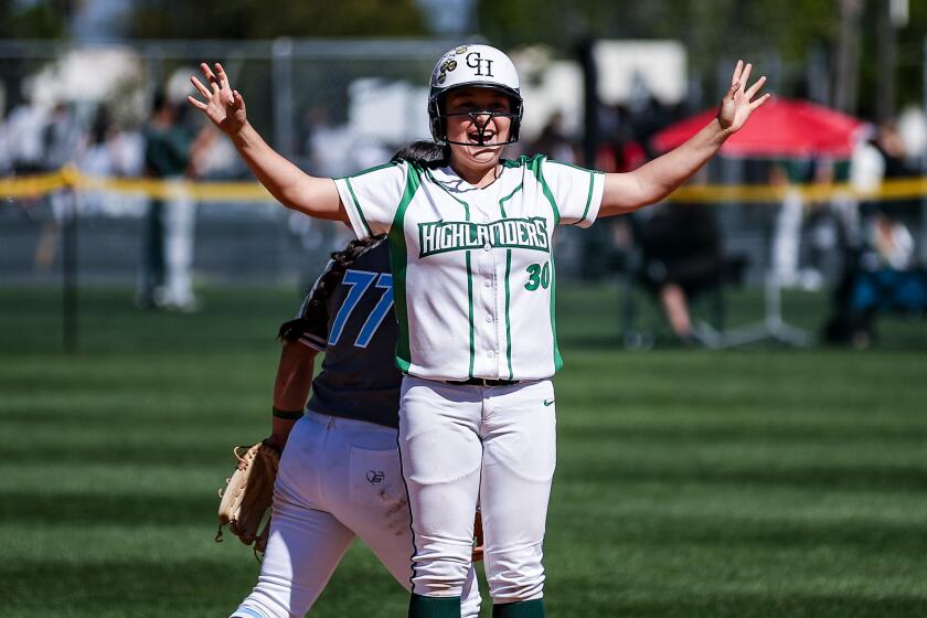 Jeannette Camarena of Granada Hills celebrates against El Camino Real.