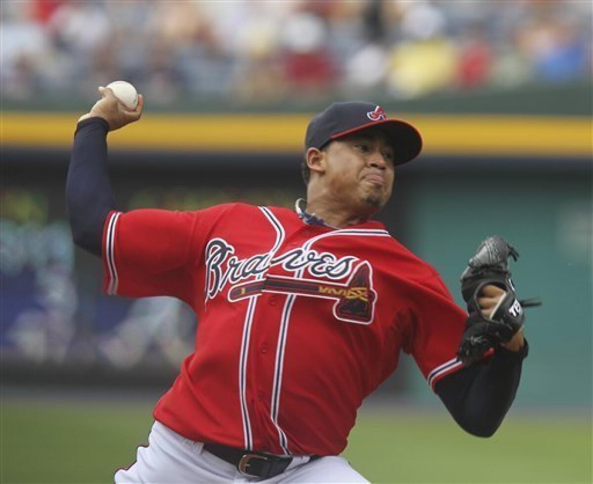 Los Angeles Dodgers shortstop Rafael Furcal throws the ball to