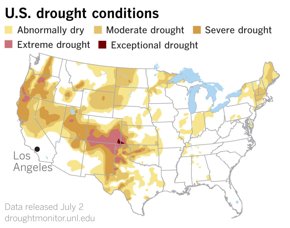U.S. Drought Monitor data released Thursday.