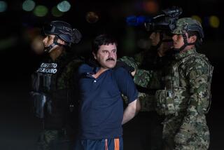 MEXICO CITY, MEXICO - JANUARY 8: Joaquin Guzman Loera, also known as "El Chapo" is transported to Maximum Security Prison of El Altiplano in Mexico City, Mexico on January 08, 2016. Guzman Loera, leader of Mexico's Sinaloa drug Cartel, was considered the Mexican most-wanted drug lord. Mexican marines captured "El Chapo" on Friday in Sinaloa, North of Mexico. (Photo by Daniel Cardenas/Anadolu Agency/Getty Images)